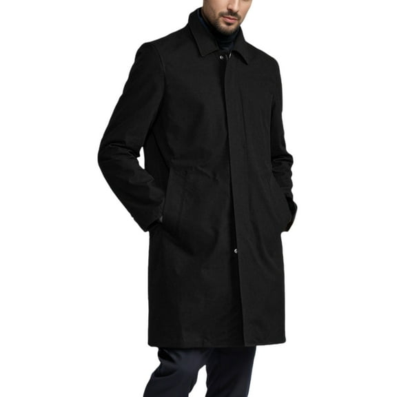 Men's Lightweight Trench Coat Slim Fit Zipper Casual Long Jacket Windbreaker Overcoat Anorak for Fall Season