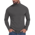 thumbnail image 1 of Men's Lightweight Turtleneck Shirts Long Sleeve Thermal Pullover Sweater Slim Fit Casual Knitted Basic Layer Tops, 1 of 8