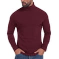 thumbnail image 1 of Men's Lightweight Turtleneck Shirts Long Sleeve Thermal Pullover Sweater Slim Fit Casual Knitted Basic Layer Tops, 1 of 8