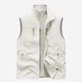 thumbnail image 1 of Men's Lightweight Vest Sleeveless Outdoor Work Jacket for Travel Hiking Running Beige M, 1 of 7
