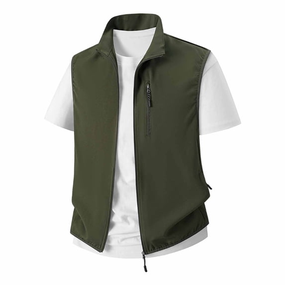 Men's Lightweight Vest Waterproof Outdoor Work Photo Cargo Sleeveless Jacket for Hiking Travel