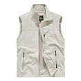 thumbnail image 1 of Men's Lightweight Vests Sleeveless Outdoor Work Jackets with Zipper Pockets for Travel Hiking Running Golf White 4XL, 1 of 2
