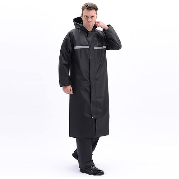 Men's Lightweight Waterproof Classic Raincoat Long Rain Jacket