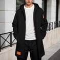 thumbnail image 1 of Men's Lightweight Waterproof Hooded Softshell Rain Jacket Long Windbreaker (Black L), 1 of 3