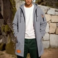 thumbnail image 1 of Men's Lightweight Waterproof Hooded Softshell Rain Jacket Long Windbreaker, 1 of 6
