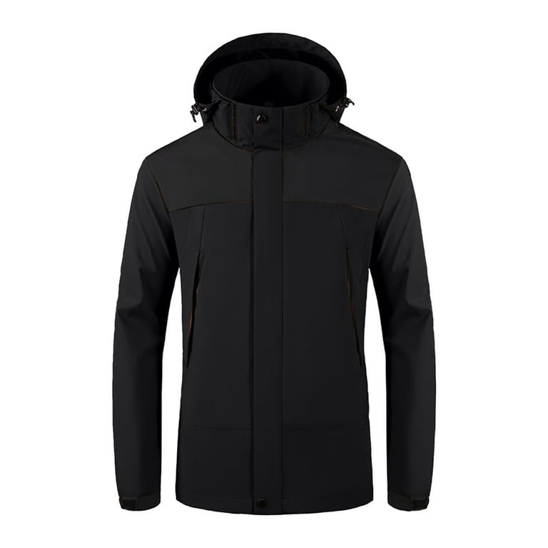 Men s Lightweight Waterproof Jacket Winter Warm Outdoor Sports Raincoat with Hooded Rain Jacket for Traveling Climbing Hiking