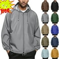 thumbnail image 1 of Men's Lightweight Waterproof Rain Jacket Ndbuld Men's Solid Color Outdoor Water Proofing Climb Sport Run Pocket Zipper Long Sleeved Hooded Gray L, 1 of 1