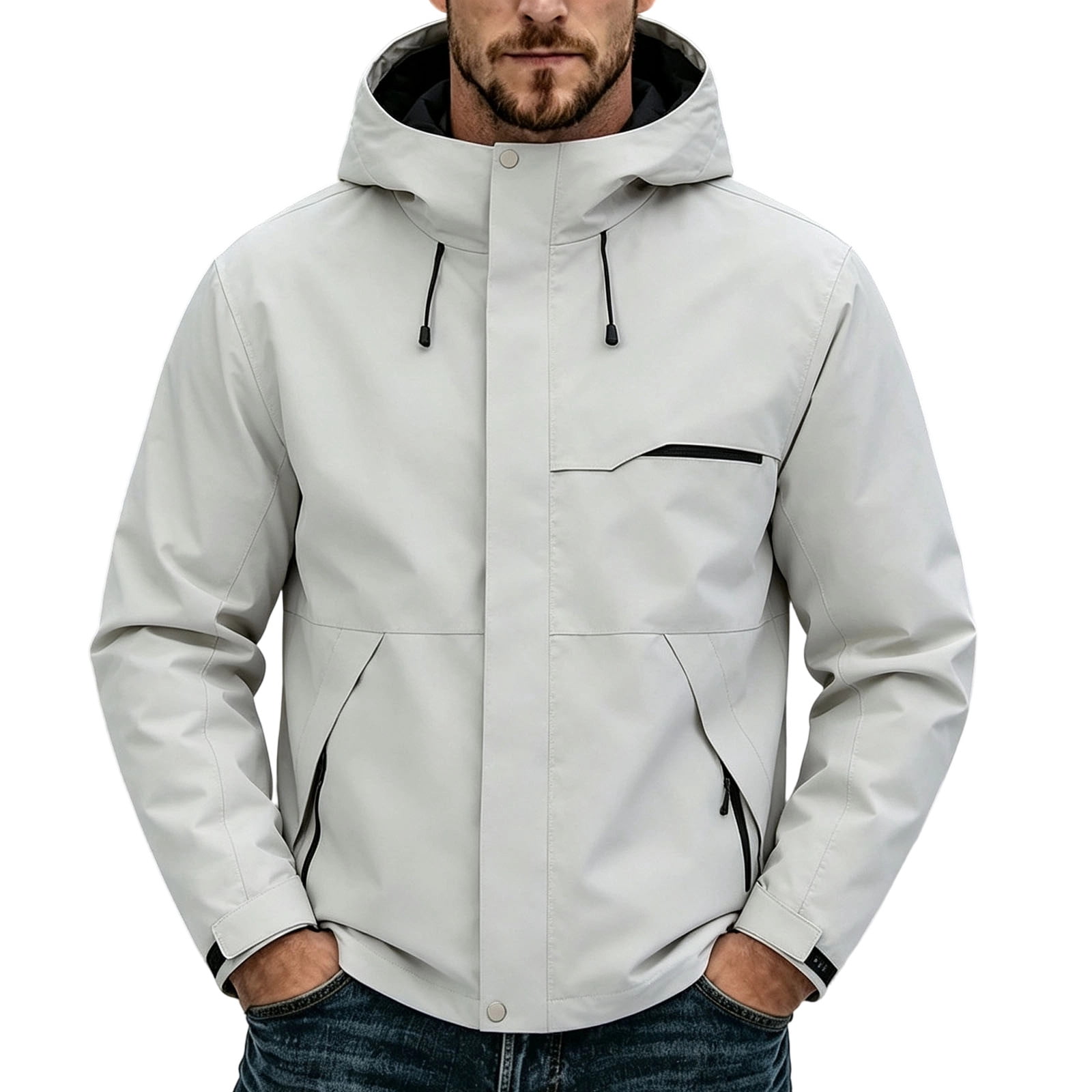 Men's Lightweight Waterproof Rain Jacket,Shell Hooded Outdoor Raincoat ...
