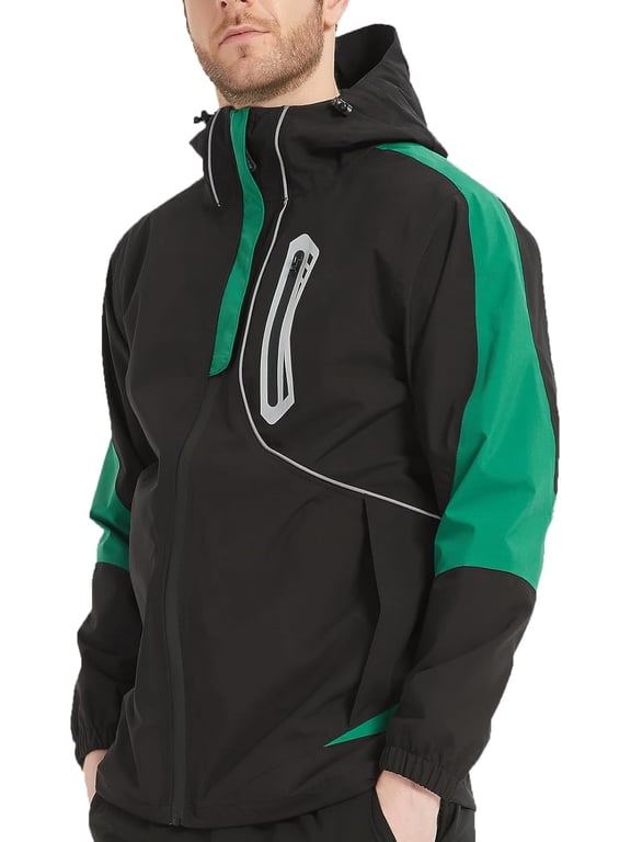 Men's Lightweight Waterproof Rain Jacket Windproof Raincoat with Hood Outdoor Ventures