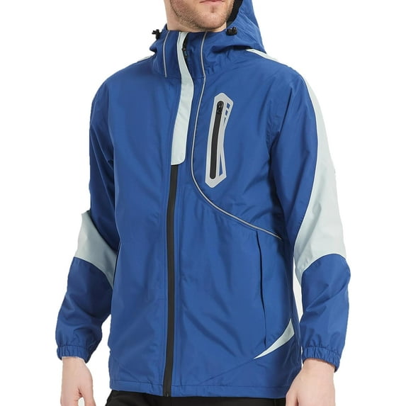 Men's Lightweight Waterproof Rain Jacket Windproof Raincoat with Hood Outdoor Ventures