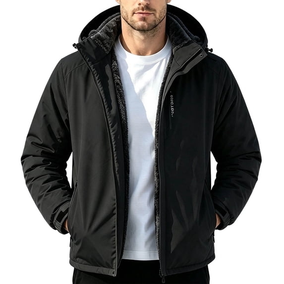 Men's Lightweight Waterproof Rain Jacket for Outdoor Softshell Breathable Windbreaker Rain Coat Hooded with Pockets