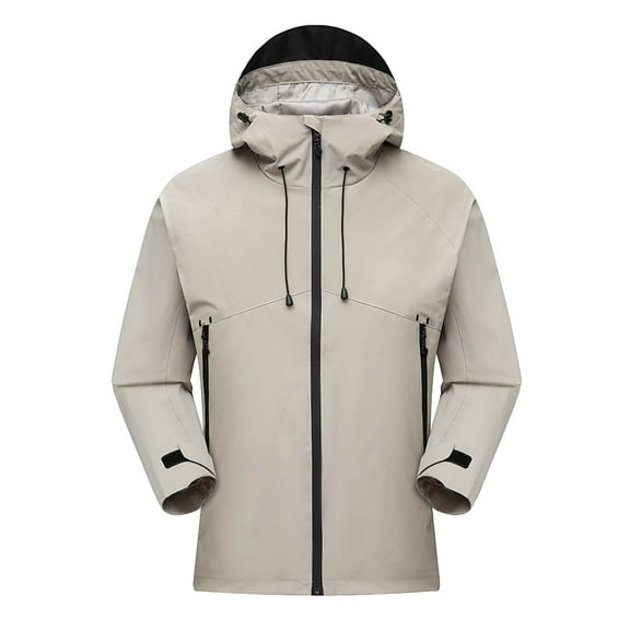 Men's Lightweight Waterproof Rain Jacket with Hood Windbreaker Breathable Softshell Outdoor Jacket for Hiking Running