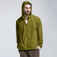 thumbnail image 1 of Men's Lightweight Waterproof Rain Shell Jacket Raincoat with Hood (Green S), 1 of 7