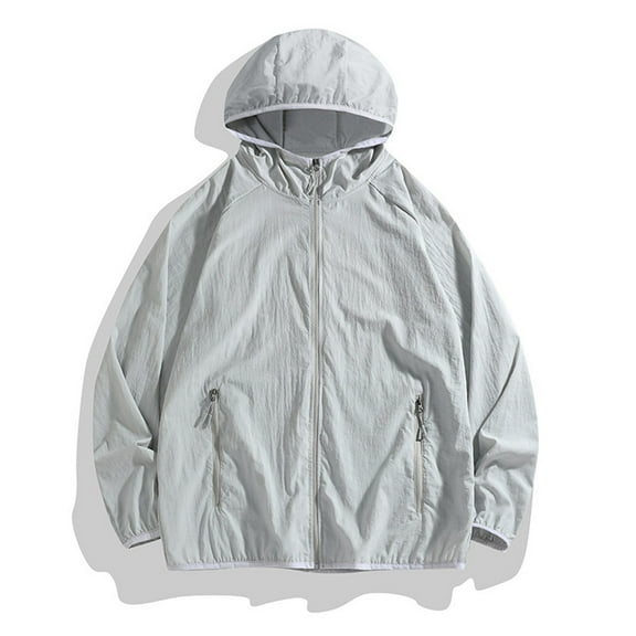 Men's Lightweight Windbreaker Breathable Ice Silk Sun Jacket Outdoor Summer Autumn Fashion Hoodie