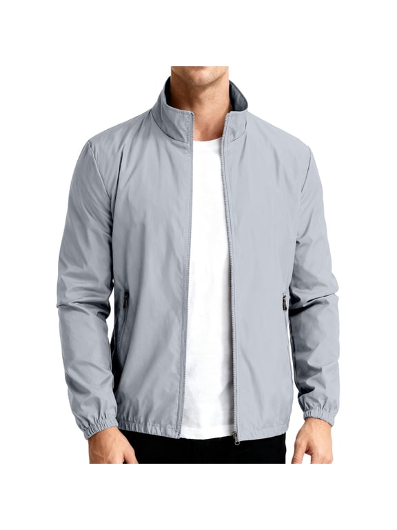 Men's Lightweight Windbreaker Golf Jacket Water-Resistant Loose Fit Casual Coat