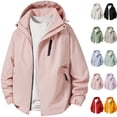thumbnail image 1 of Men's Lightweight Windbreaker Hooded Rain Jacket with Adjustable Cuffs Windproof Tech Shell Coat with Zipper Pockets for Hiking Camping Travel, Pink, S, 1 of 9