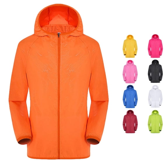 Men's Lightweight Windbreaker Jacket Hooded Outdoor Coat Water Resistant for Cycling and Travel