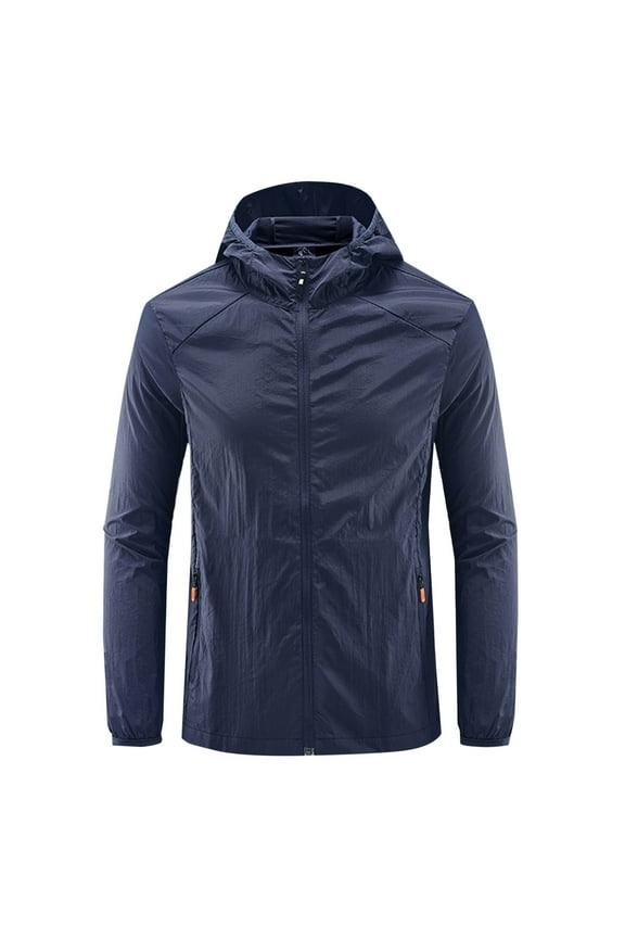 Men's Lightweight Windbreaker Jackets for Golf, Hiking, and Running Outdoor Hooded Pocket Raincoat Jacket