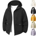 thumbnail image 1 of Men's Lightweight Windbreaker Sun Protection Hooded Zip Up Jacket Active Outdoor Shell with Utility Flap Pockets for Hiking Travel, Black, XL, 1 of 6