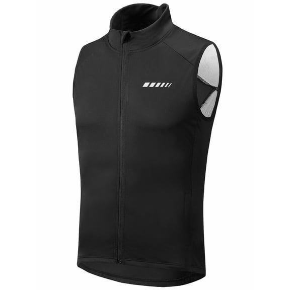 Qualidyne Men's Windproof Cycling Vest, Full-Zip Winter Sleeveless Bike Jacket with Zip Pockets for Cycling,Running,Hiking