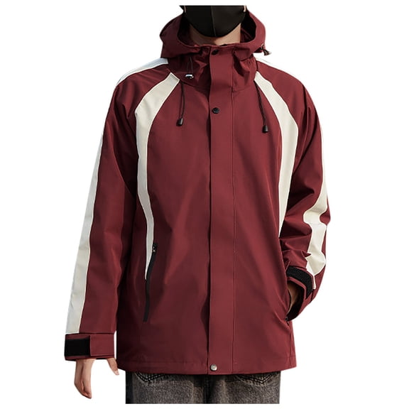 Men's Lightweight Windproof Hooded Jacket Breathable Outdoor Sports Coat Casual Loose Fit Comfortable Rain
