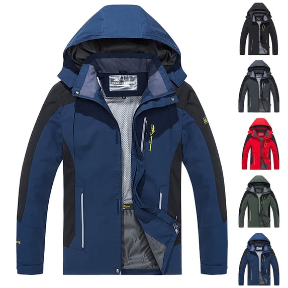 Men's Lightweight Windproof Hooded Jacket – Breathable Outdoor Spring Fall Long Sleeve Coat,Packable Windbreaker for Casual Mountaineering, Cycling, Work, Travel & Daily Wear