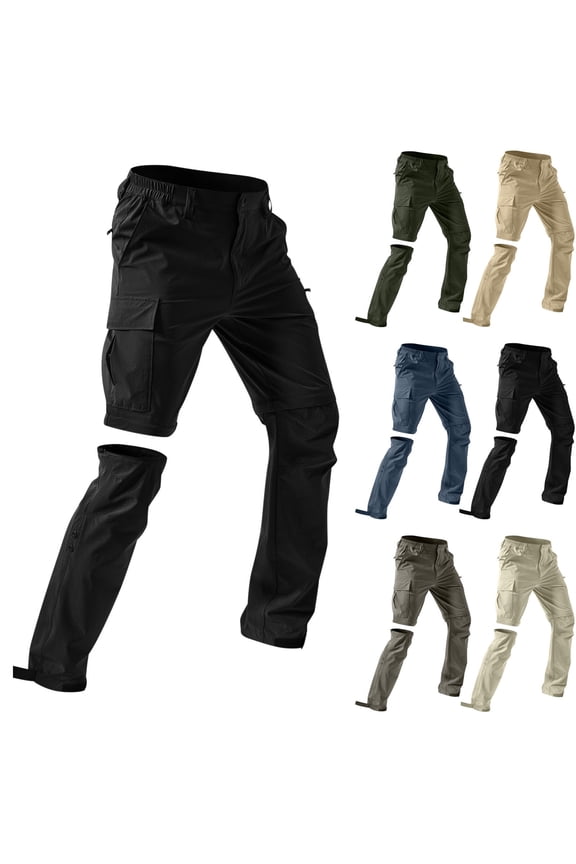 Men's Lightweight Zip Off Hiking Pants Outdoor with 5 Deep Pockets