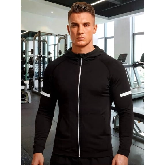 Men's Lightweight Zip-Up Hoodie Jacket Athletic Workout Sports Sweatshirt Activewear Running Track Top Hiking Outdoor Training Golf Casual Fishing