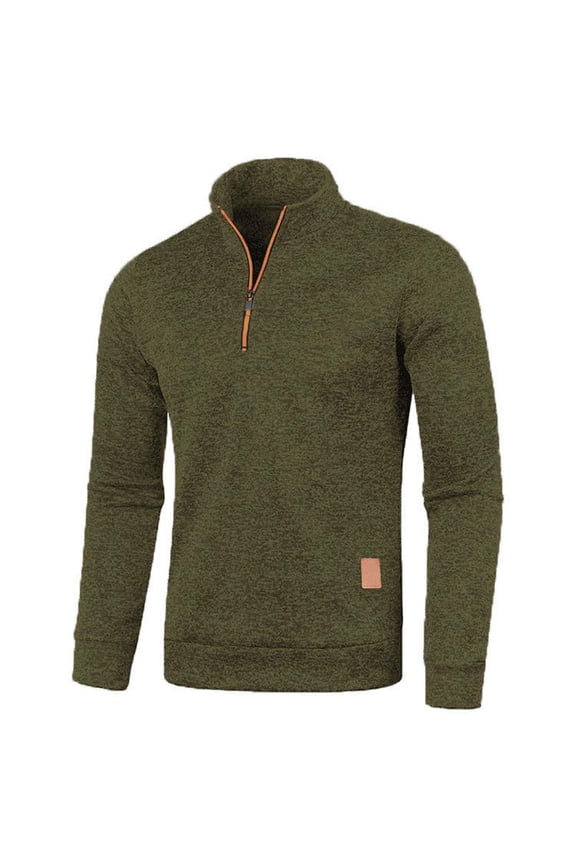 Men's Lightweight Zip Up Jacket Stand Collar Jacket Casual Light Golf Jackets with Pocket Army Green M