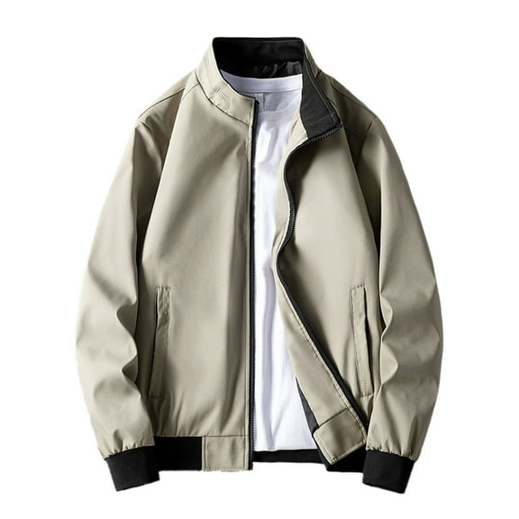 Men's Lightweight Zip Up Slim Fit Windbreaker Jacket Casual Track Coat for Spring Fall with Pockets