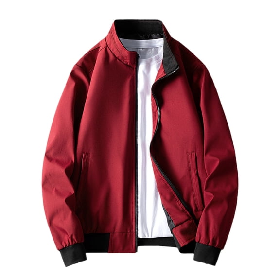 Men's Lightweight Zip Up Slim Fit Windbreaker Jacket Casual Track Coat for Spring Fall with Pockets