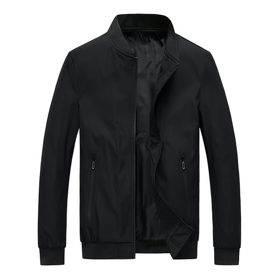 Men's Lightweight Zip Up Windbreaker Jacket Slim Fit Casual Track Coat for Spring Fall with Pockets