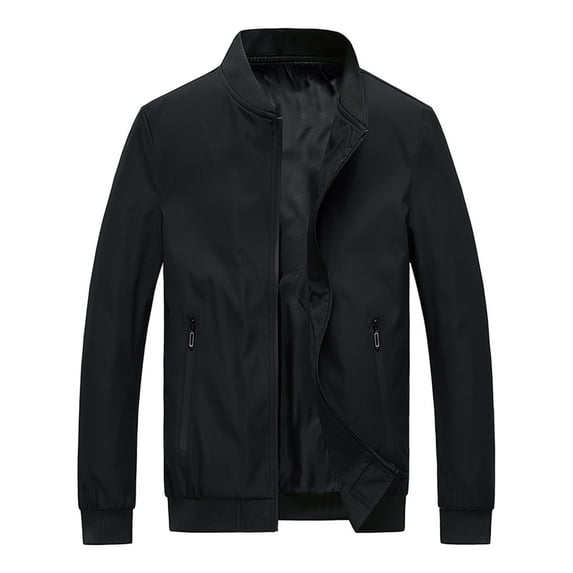 Men's Lightweight Zip Up Windbreaker Jacket Slim Fit Casual Track Coat for Spring Fall with Pockets