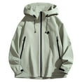 thumbnail image 1 of Men's Lightweight rainjackets Waterproof zip up Hooded Rain coat Outdoor oversized Shell Jacket for Hiking Travel Rain Gear chaqueta para motociclista hombre Army Green L, 1 of 7