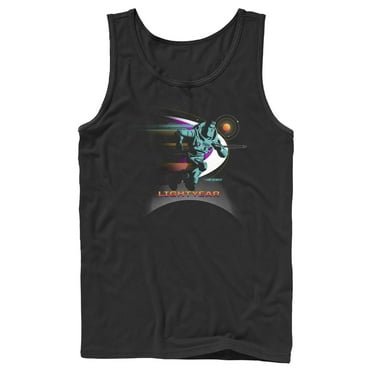 Men's Lightyear Buzz Running Planets Logo  Tank Top Black Small