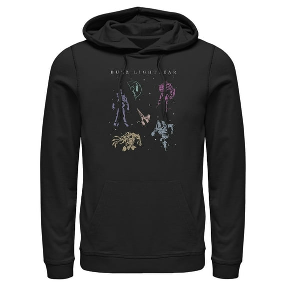 Men's Lightyear Buzz in Space Pull Over Hoodie Black Small