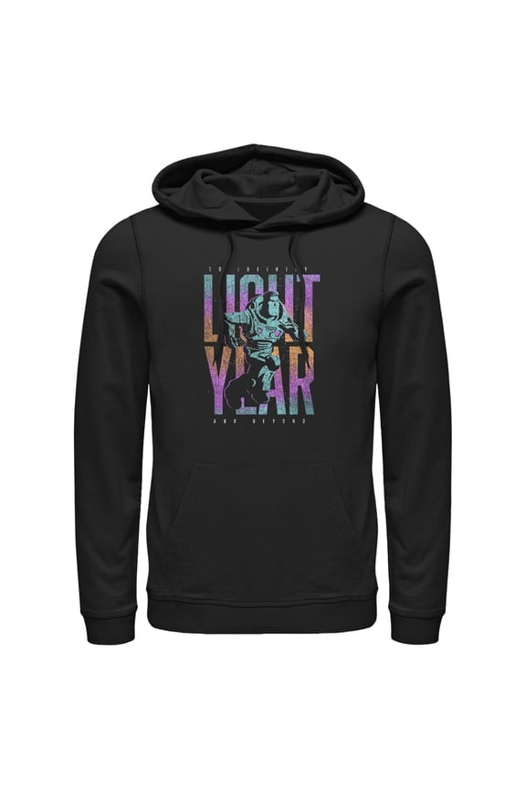 Men's Lightyear Colorful Logo  Pull Over Hoodie Black Small