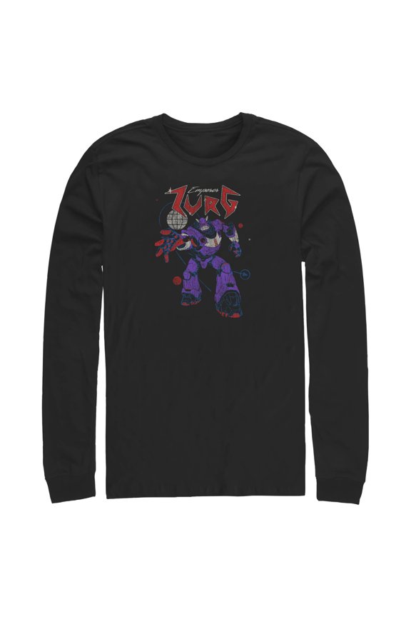 Men's Lightyear Emperor Zurg Distressed Long Sleeve Shirt Black Large