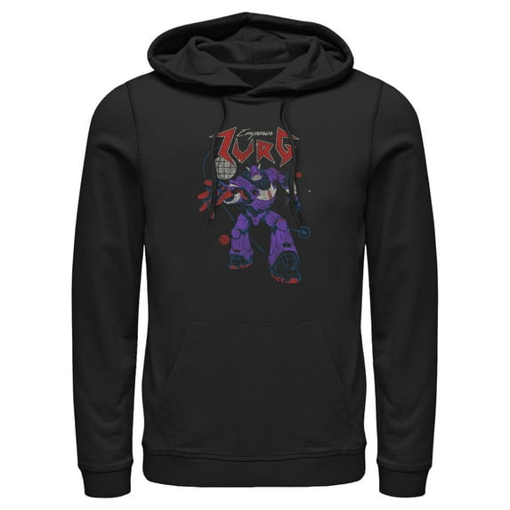Men's Lightyear Emperor Zurg Distressed Pull Over Hoodie Black X Large