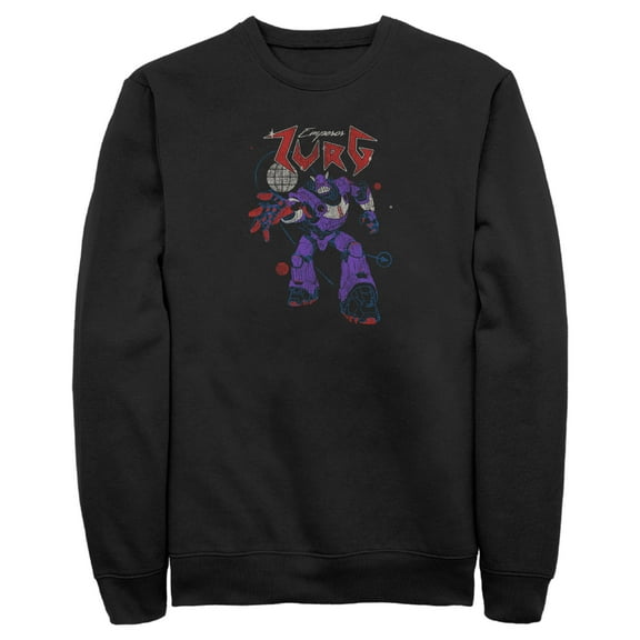 Men's Lightyear Emperor Zurg Distressed Sweatshirt Black Large