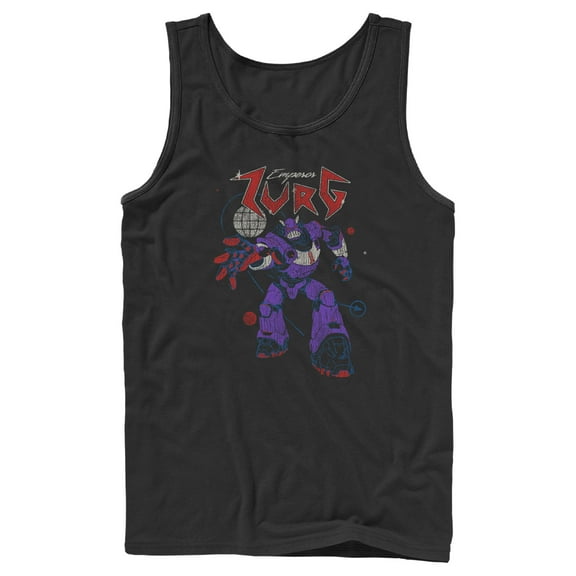 Men's Lightyear Emperor Zurg Distressed  Tank Top Black Large