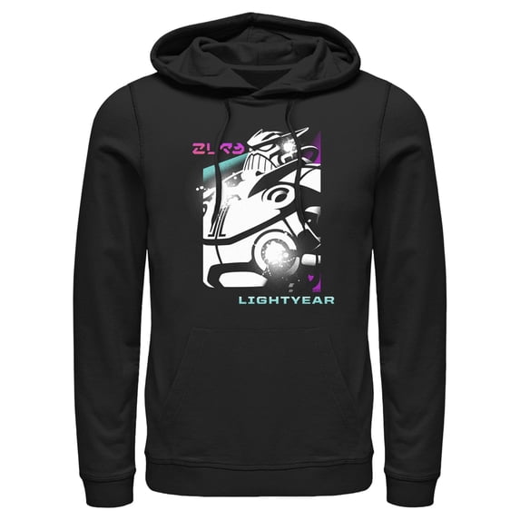 Men's Lightyear Emperor Zurg Paint Splatter Poster Pull Over Hoodie Black X Large