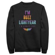 Mens Lightyear Im Buzz Lightyear Im Always Sure Sweatshirt Black 3X Large