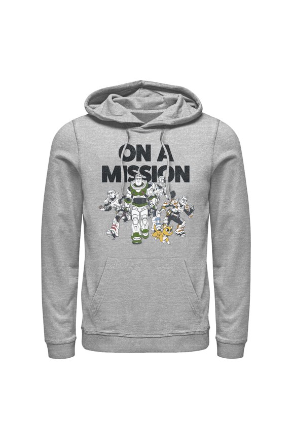 Men's Lightyear On a Mission Group Pull Over Hoodie Athletic Heather X Large