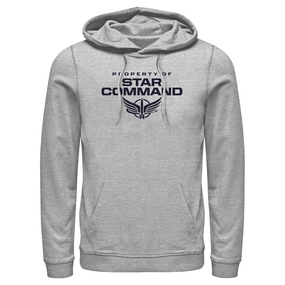 Men's Lightyear Property of Star Command Pull Over Hoodie Athletic Heather 3X Large