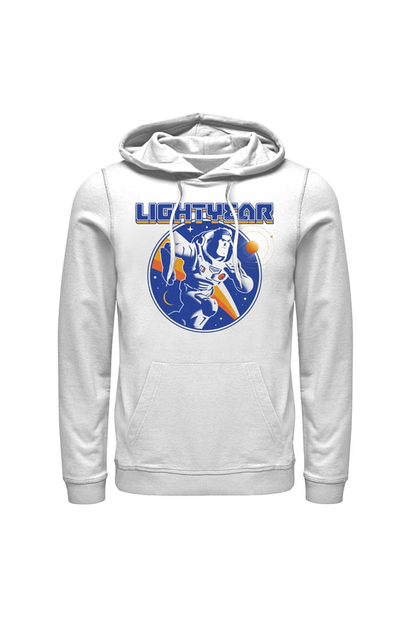 Men's Lightyear Retro Logo  Pull Over Hoodie White Large