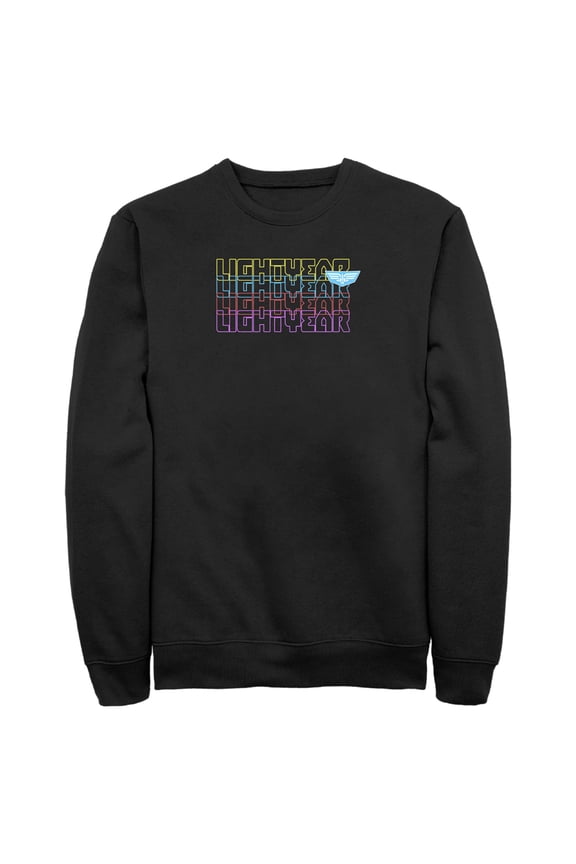 Men's Lightyear Stacked Colorful Logo Sweatshirt Black Large