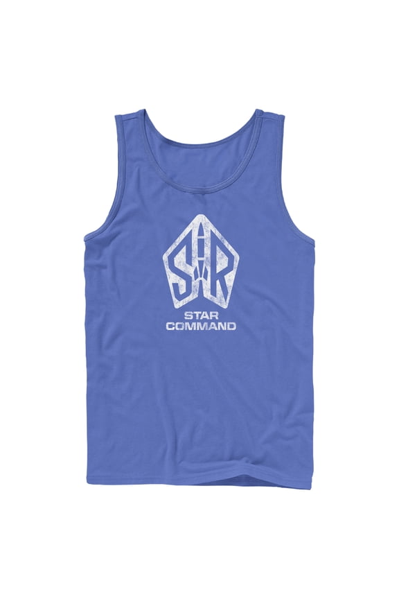 Men's Lightyear Star Command Distressed Logo Tank Top Royal Blue Medium