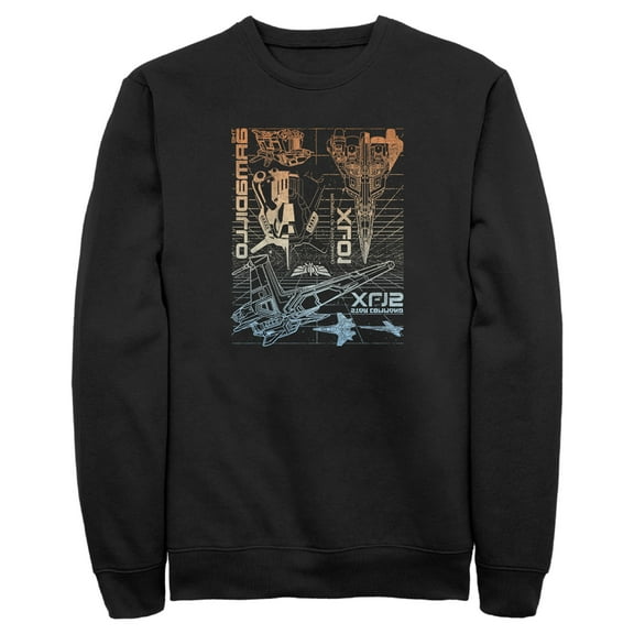 Men's Lightyear Star Command Ships Sweatshirt Black 2X Large