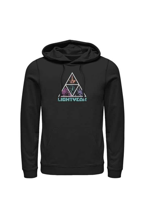 Men's Lightyear Triangle Logo  Pull Over Hoodie Black Small